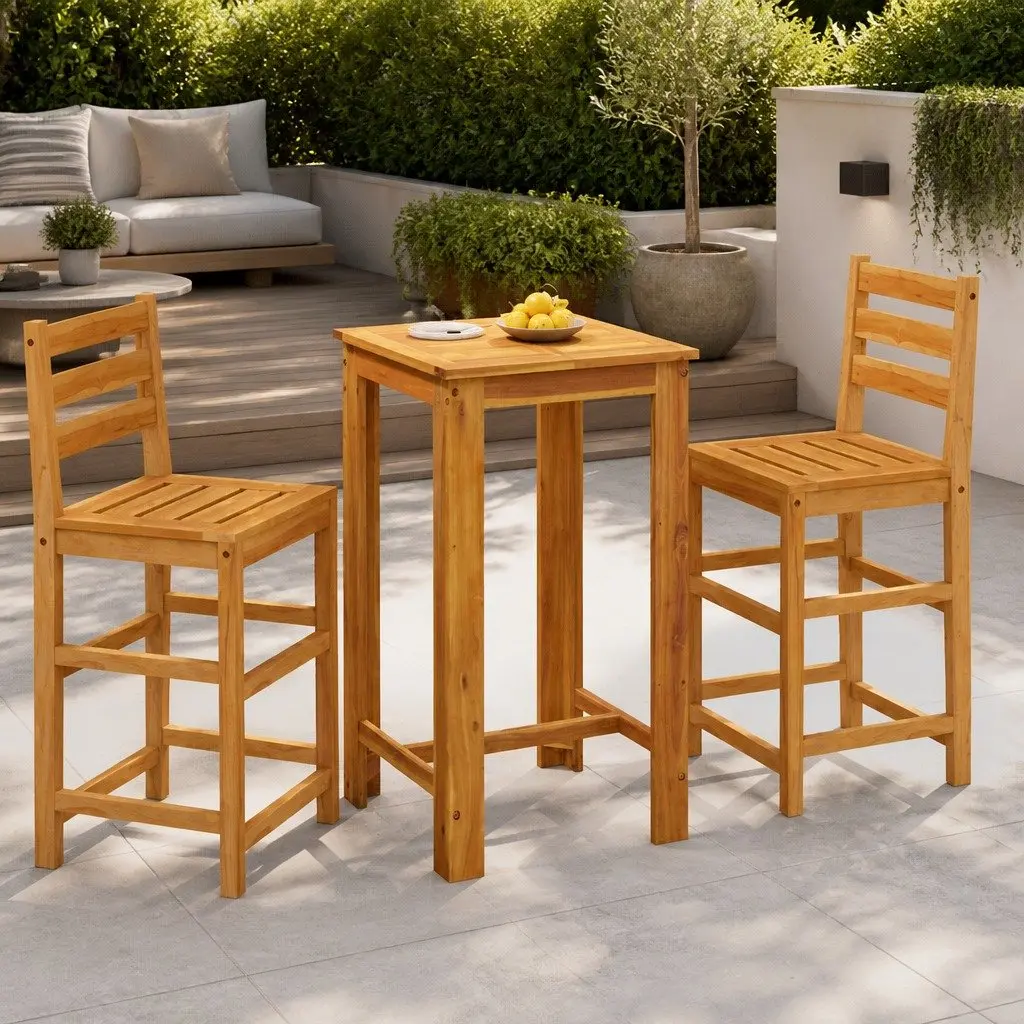 Solid Wood Garden Bar Table for Indoor and Outdoor Use