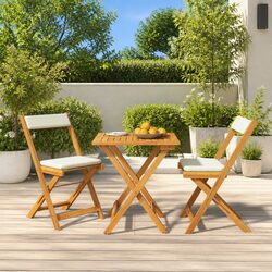 Sturdy 3 Piece Folding Bistro Set for Garden Dining