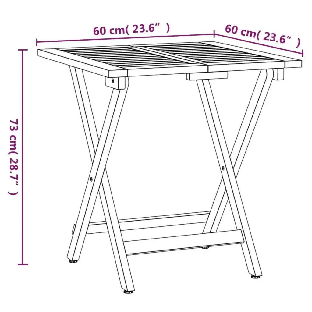 3 Piece Folding Bistro Set for Garden Dining
