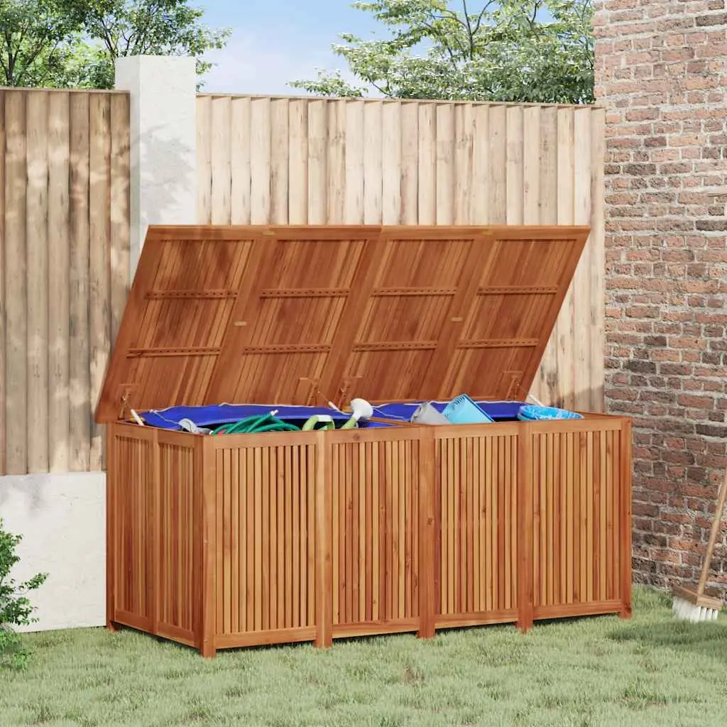 Outdoor Storage Box Solid Acacia Wood 200x80x75cm Brown