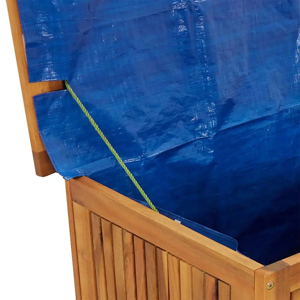 Outdoor Solid Wood Storage Box with Wheels 113x50x58cm