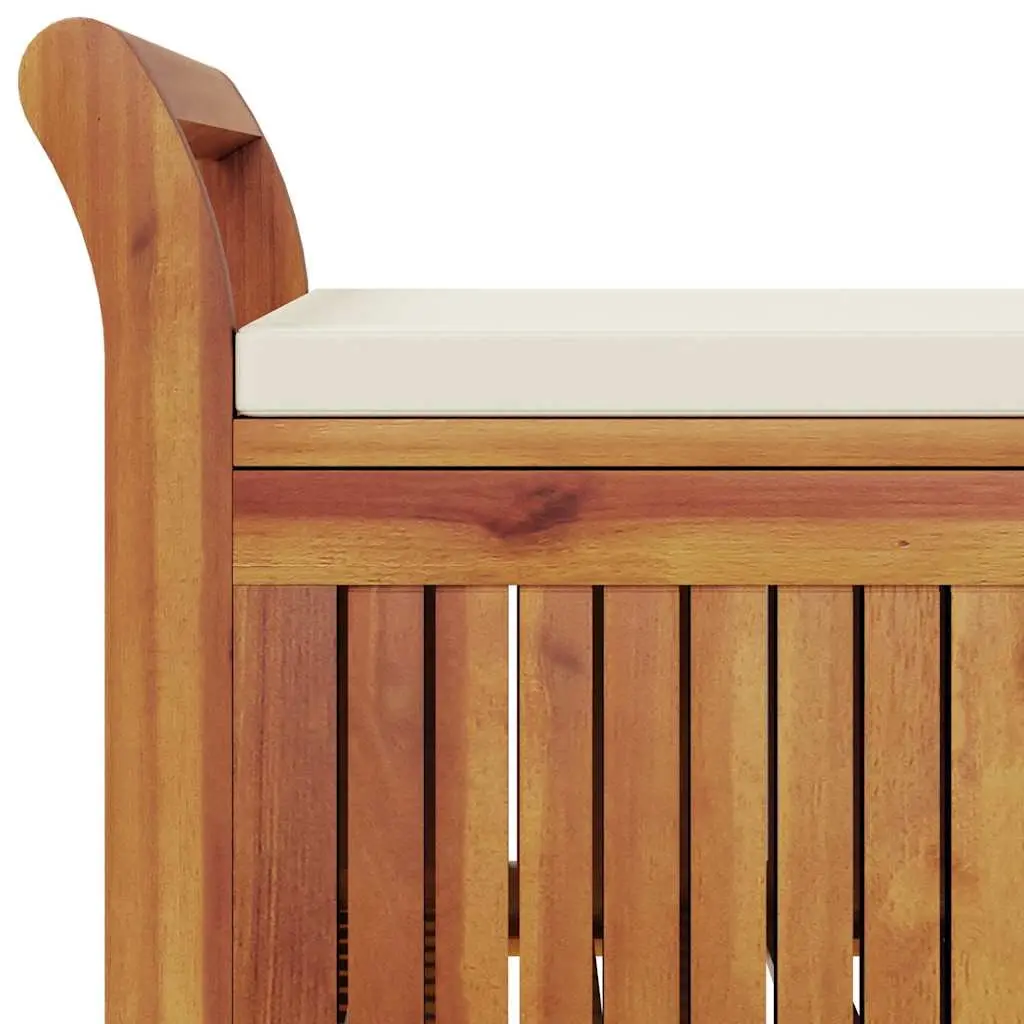 Garden Storage Bench Solid Acacia Wood 126cm Brown