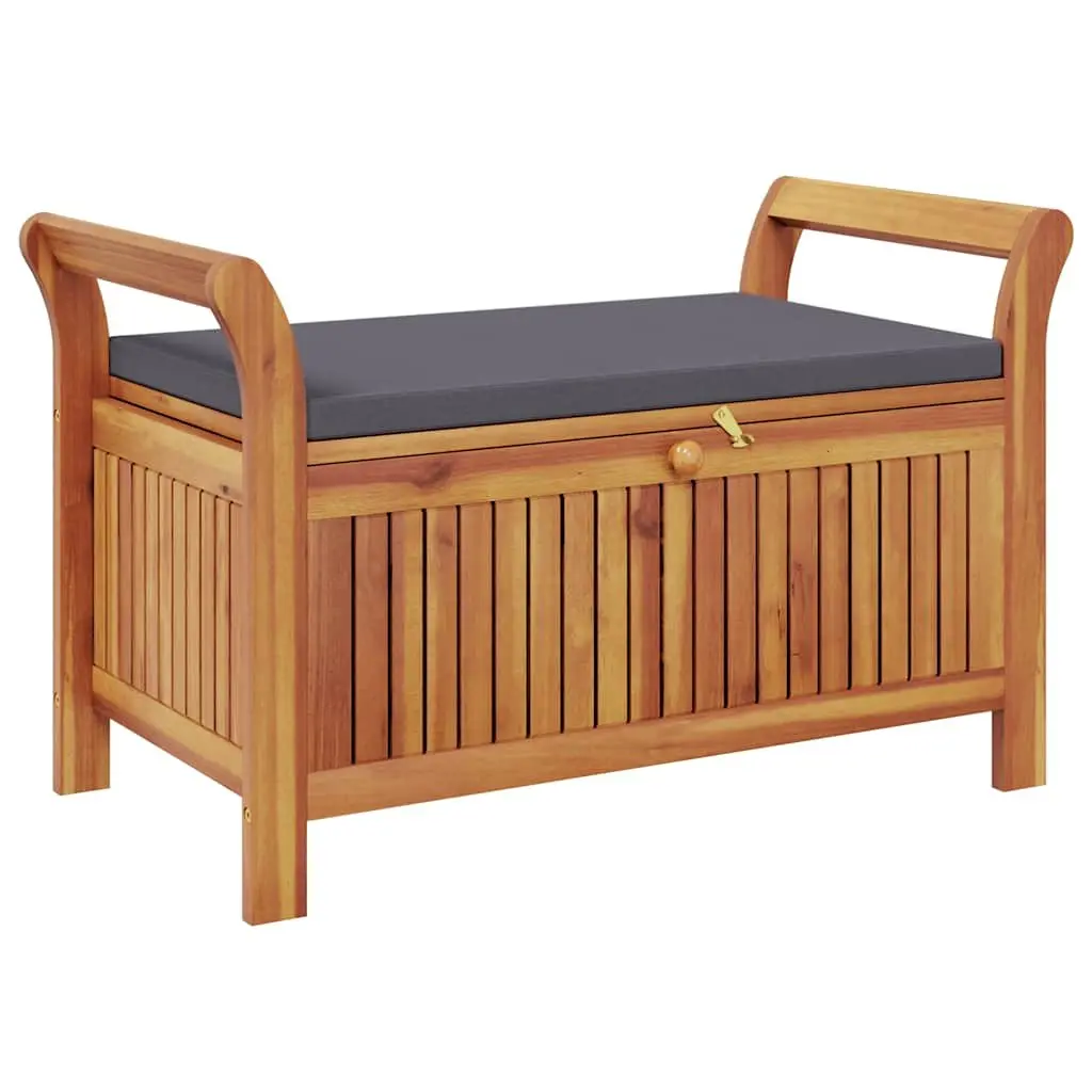 Solid Wood Garden Storage Bench 91cm with Cushion