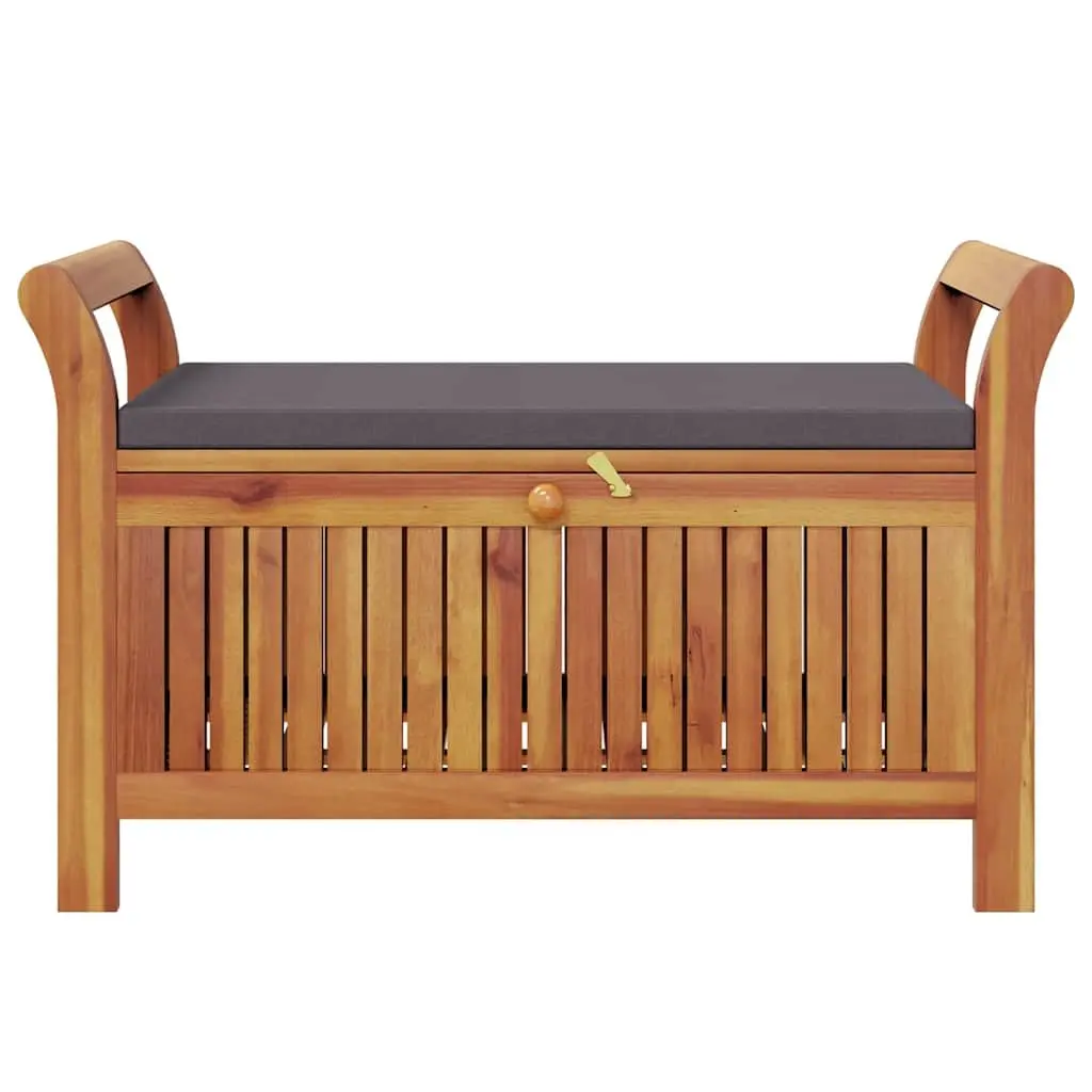 Solid Wood Garden Storage Bench 91cm with Cushion