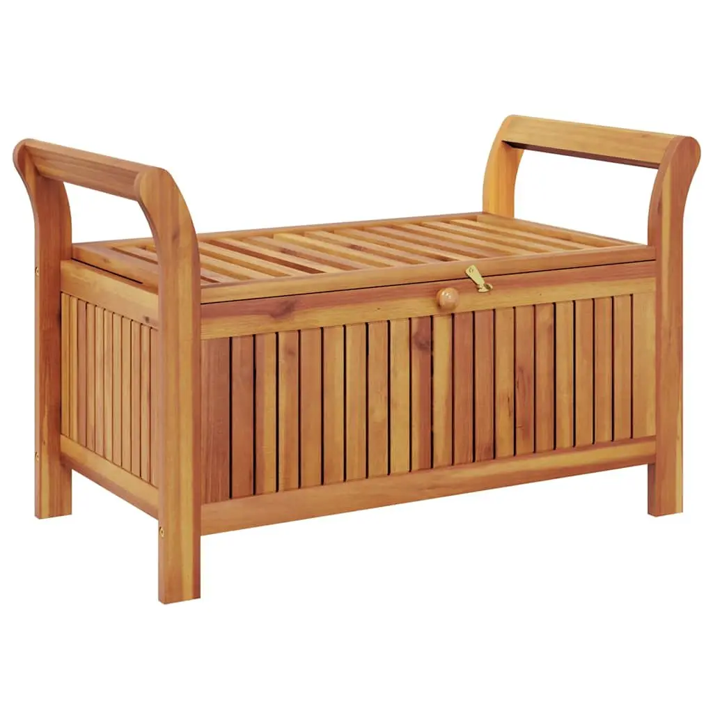 Solid Wood Garden Storage Bench 91cm with Cushion