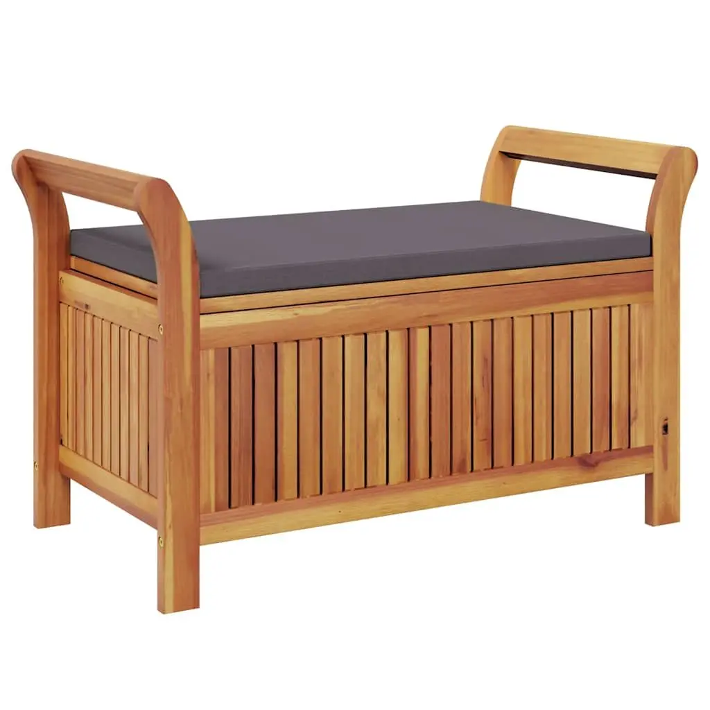 Solid Wood Garden Storage Bench 91cm with Cushion