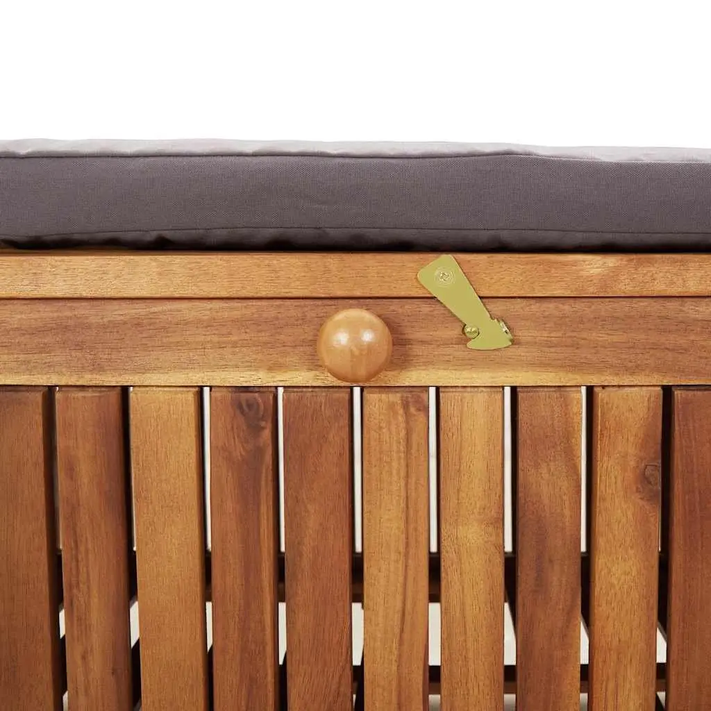 Solid Wood Garden Storage Bench 91cm with Cushion