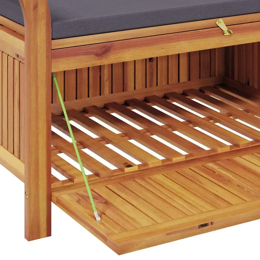 Solid Wood Garden Storage Bench 91cm with Cushion
