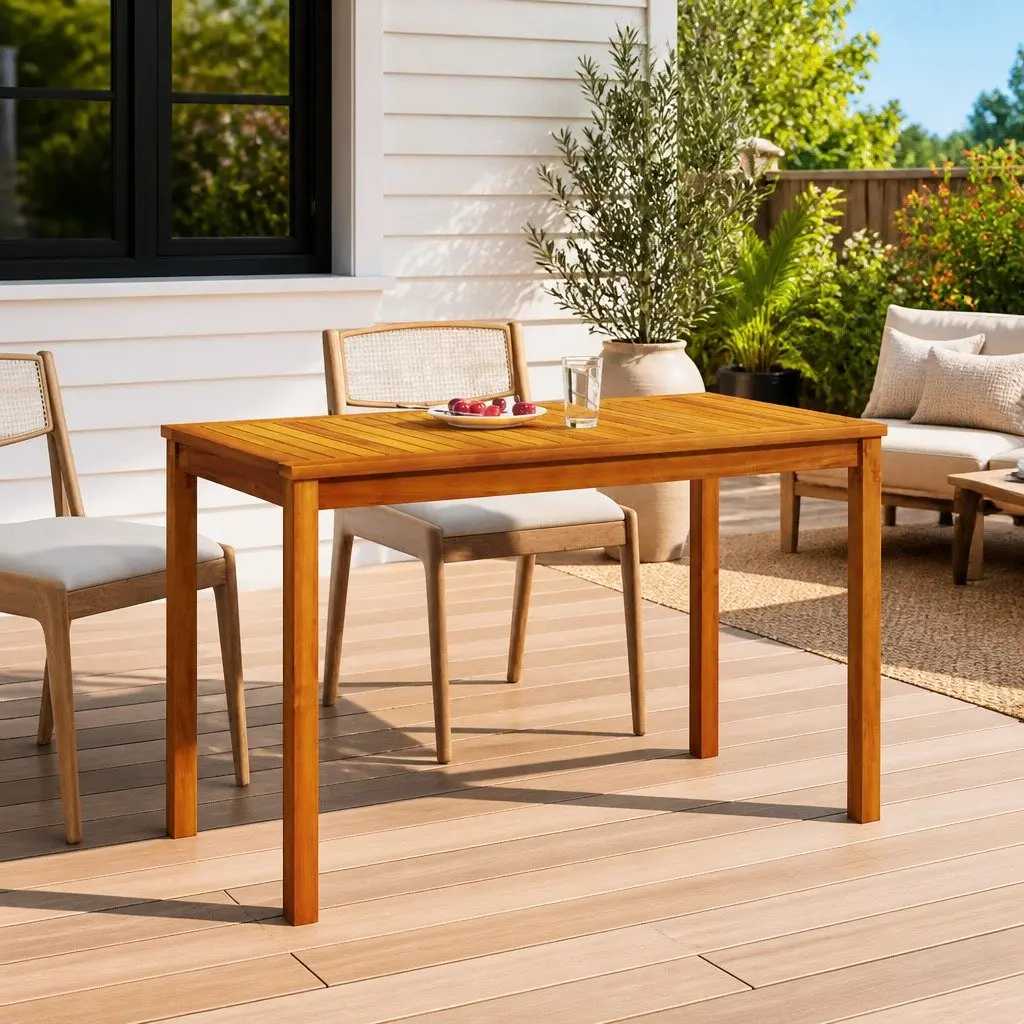 Garden Dining Table Solid Acacia Wood Brown 110x55x67cm