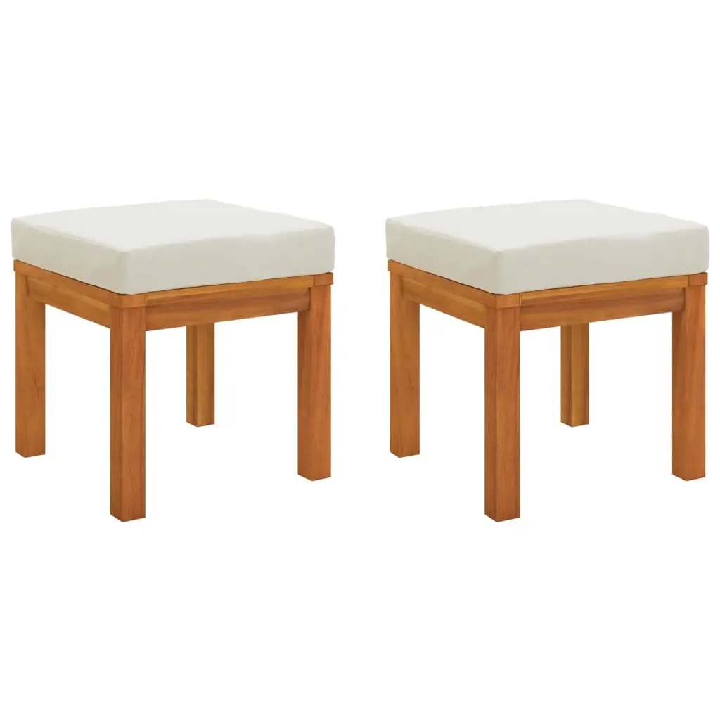 Garden Stools with Cushions, Set of 2