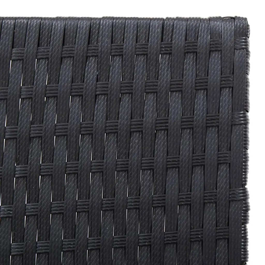 Black Poly Rattan Sun Lounger with Side Table