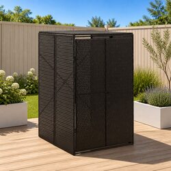 Durable Black Wheelie Bin Shed for Garden Waste
