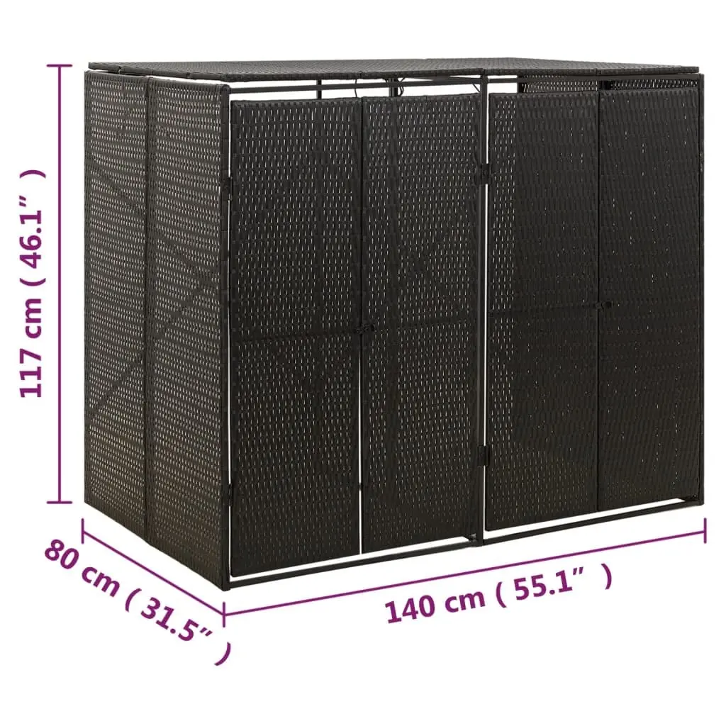 Double Wheelie Bin Shed for Outdoor Storage