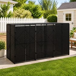Durable Triple Wheelie Bin Shed for Garden Waste
