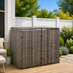 Durable Double Wheelie Bin Shed for Outdoor Waste Storage