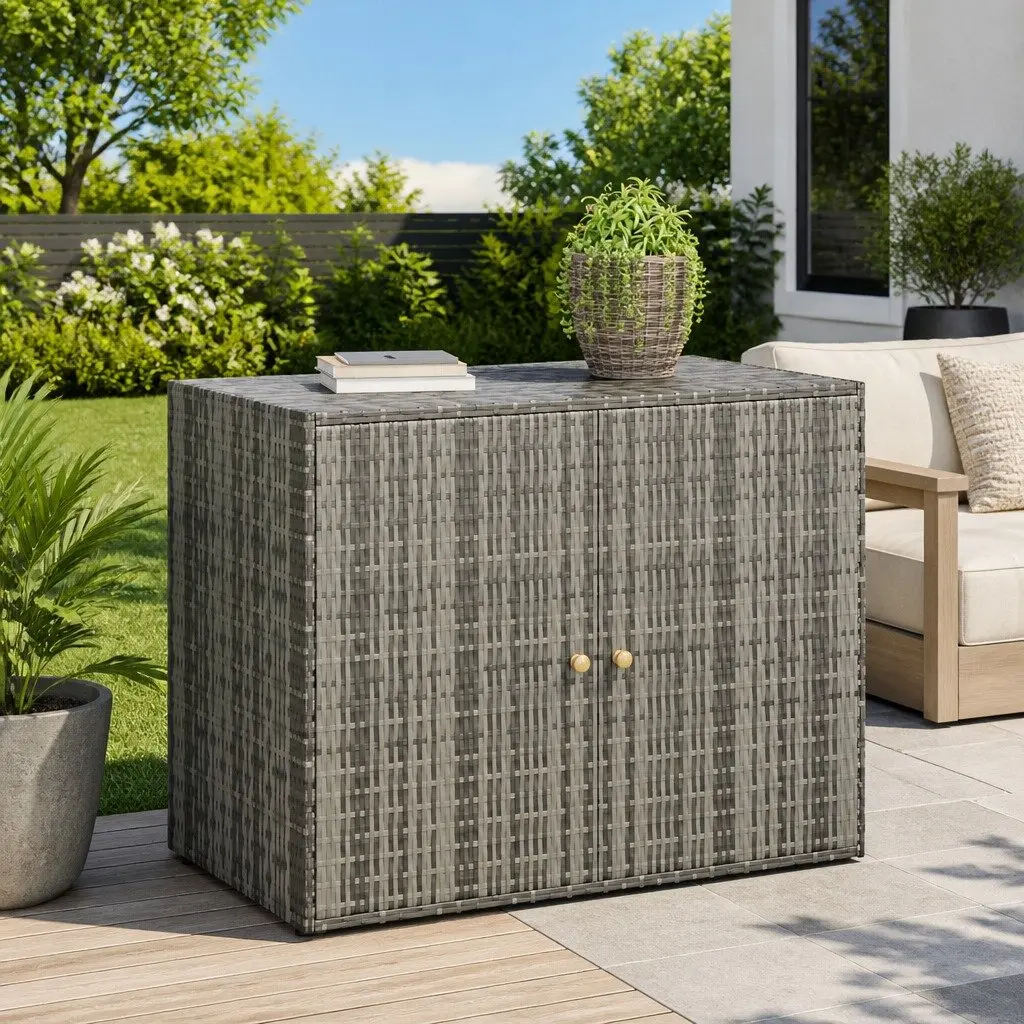 Grey Garden Storage Cabinet 100x55.5x80cm