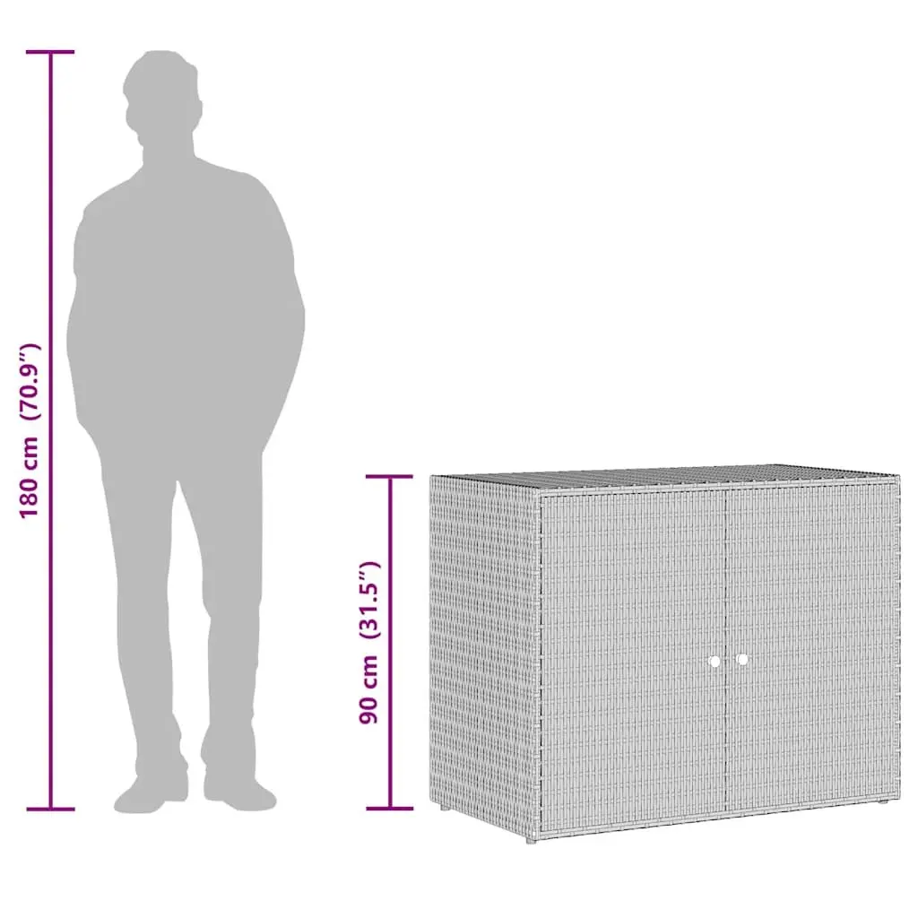 Grey Garden Storage Cabinet 100x55.5x80cm