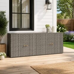 Durable Grey Garden Storage Cabinet with Steel Frame