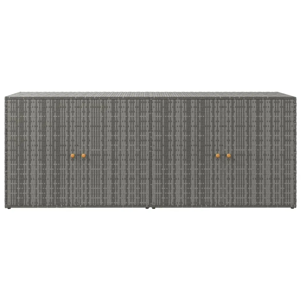 Garden Storage Cabinet Poly Rattan 198x55.5x80cm Grey
