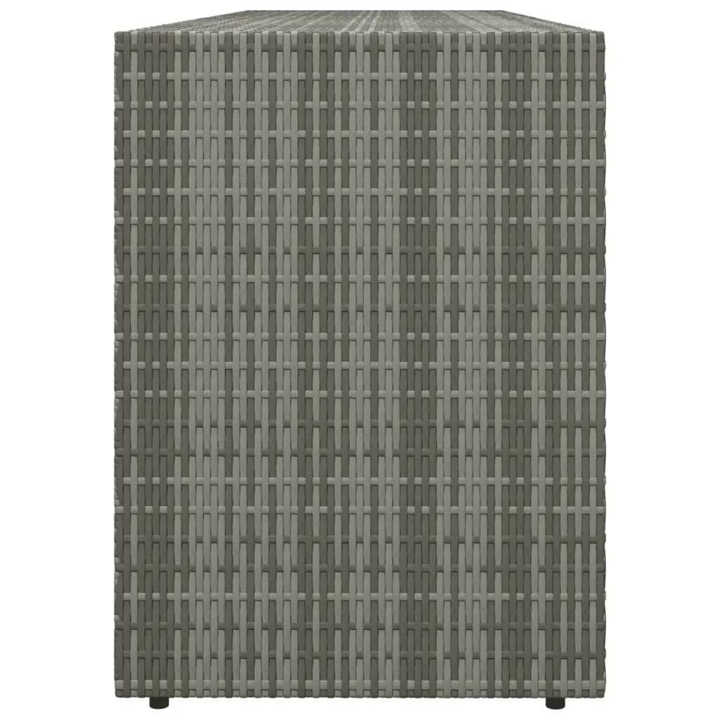 Garden Storage Cabinet Poly Rattan 198x55.5x80cm Grey