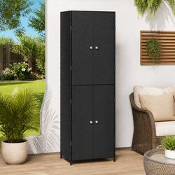 Black Garden Storage Cabinet with Durable Design 59x40x180cm
