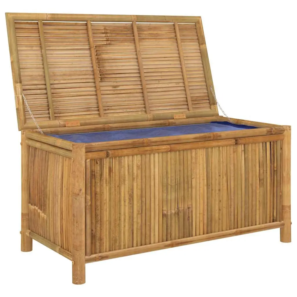 Bamboo Outdoor Storage Box 110x52x55cm with Bench Seating