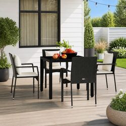 Durable Outdoor Garden Chairs Set of 4 with Cushions