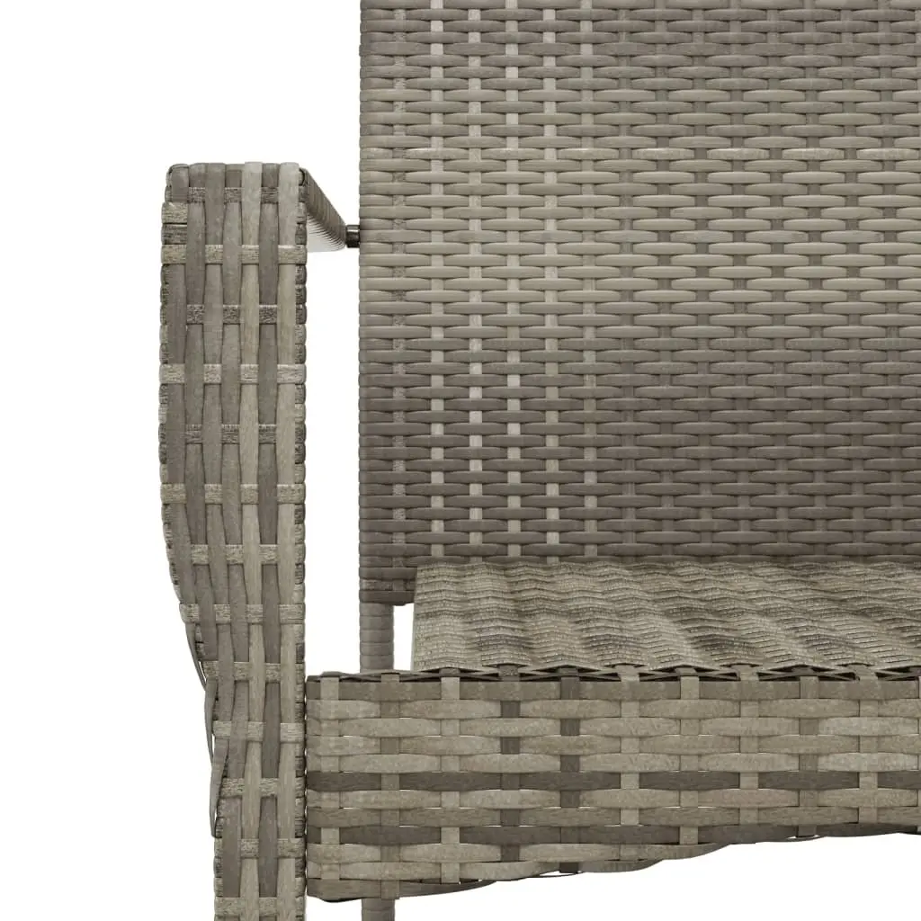 Outdoor Garden Chairs 2 Piece Grey Poly Rattan Seating with Cushions Patio