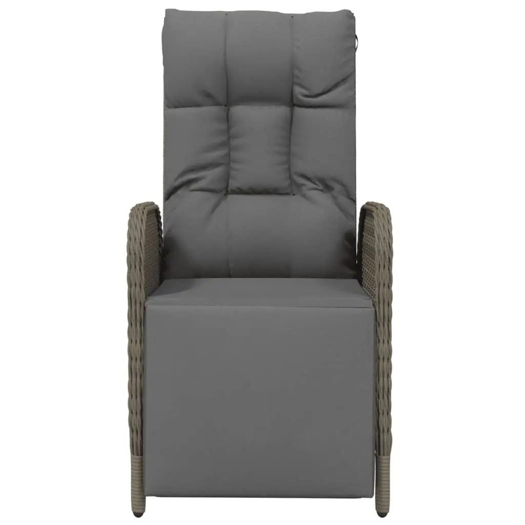 Outdoor Reclining Chairs 2 pcs Set Garden Patio Seating with Cushions Grey