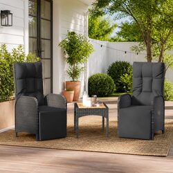 Durable Outdoor Reclining Chairs 2-Pack with Cushions