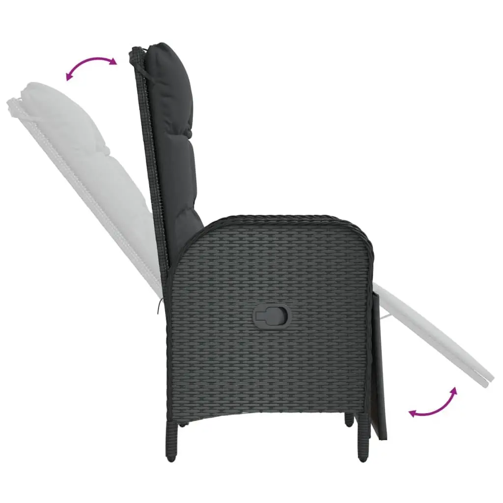 Outdoor Reclining Chairs 2-Pack with Cushions
