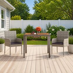 Durable Garden Table with Wooden Top for Outdoor Use