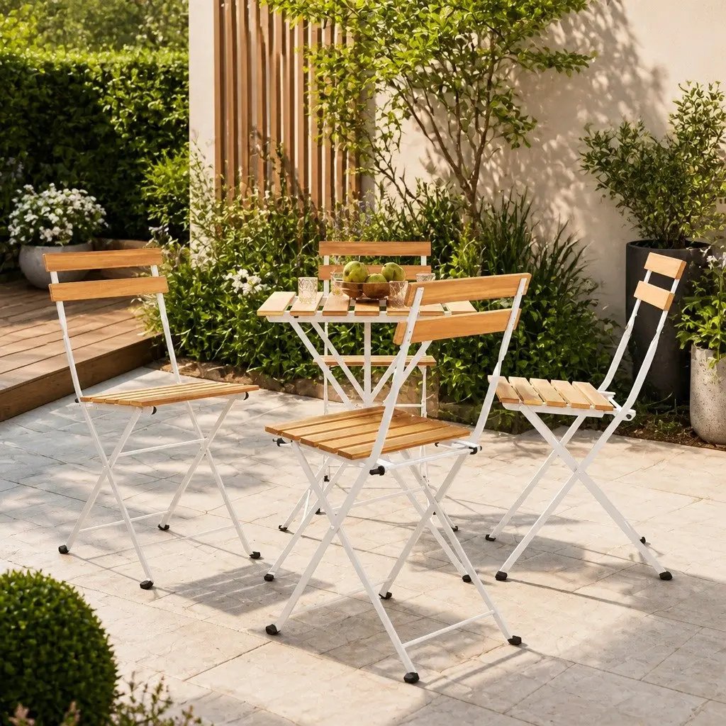 4-Piece Folding Bistro Chairs for Outdoor Spaces
