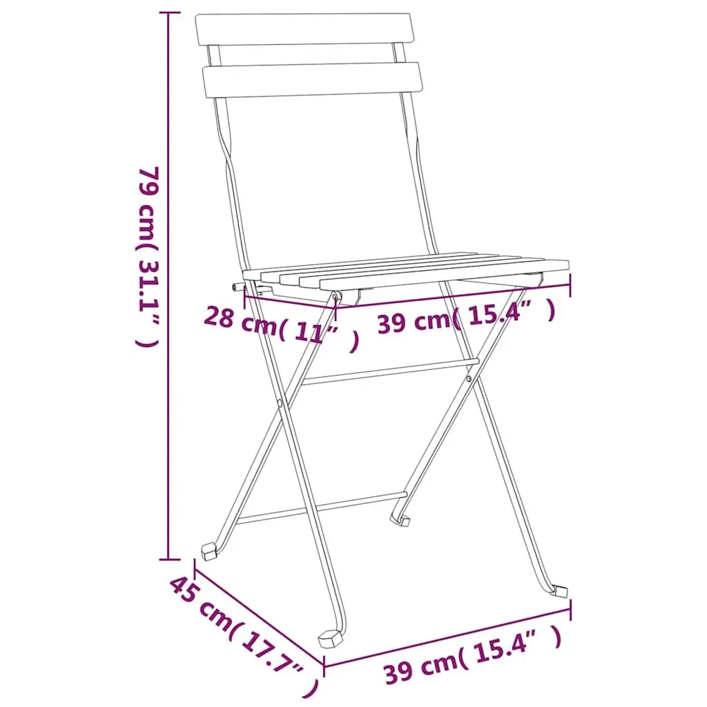 4-Piece Folding Bistro Chairs for Outdoor Spaces