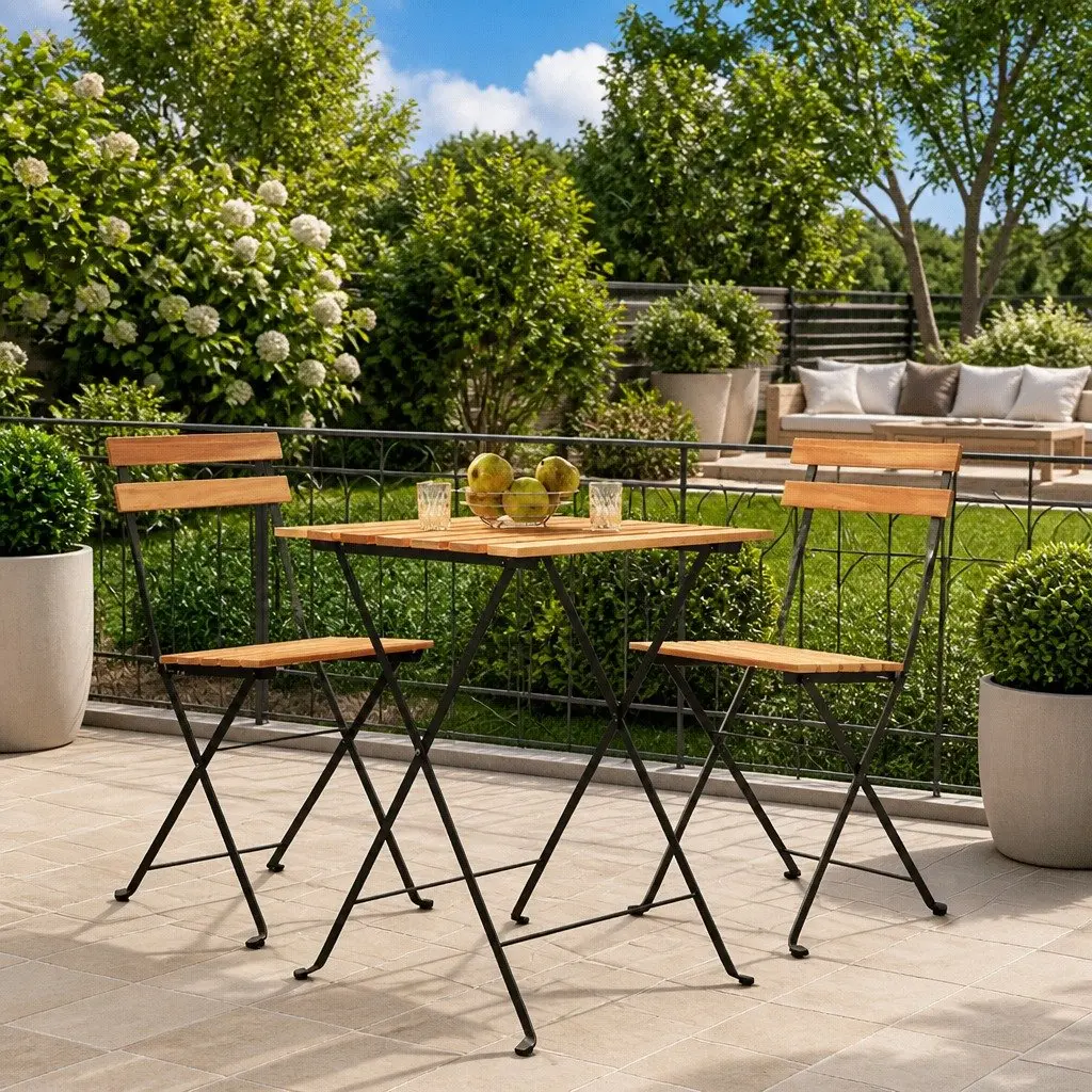 Folding Bistro Chairs Set of 2 for Outdoors