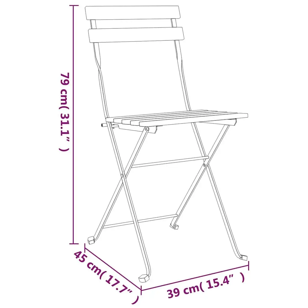 Folding Bistro Chairs Set of 2 for Outdoors