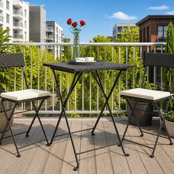 Durable Folding Bistro Table in Black - 55x54x71cm