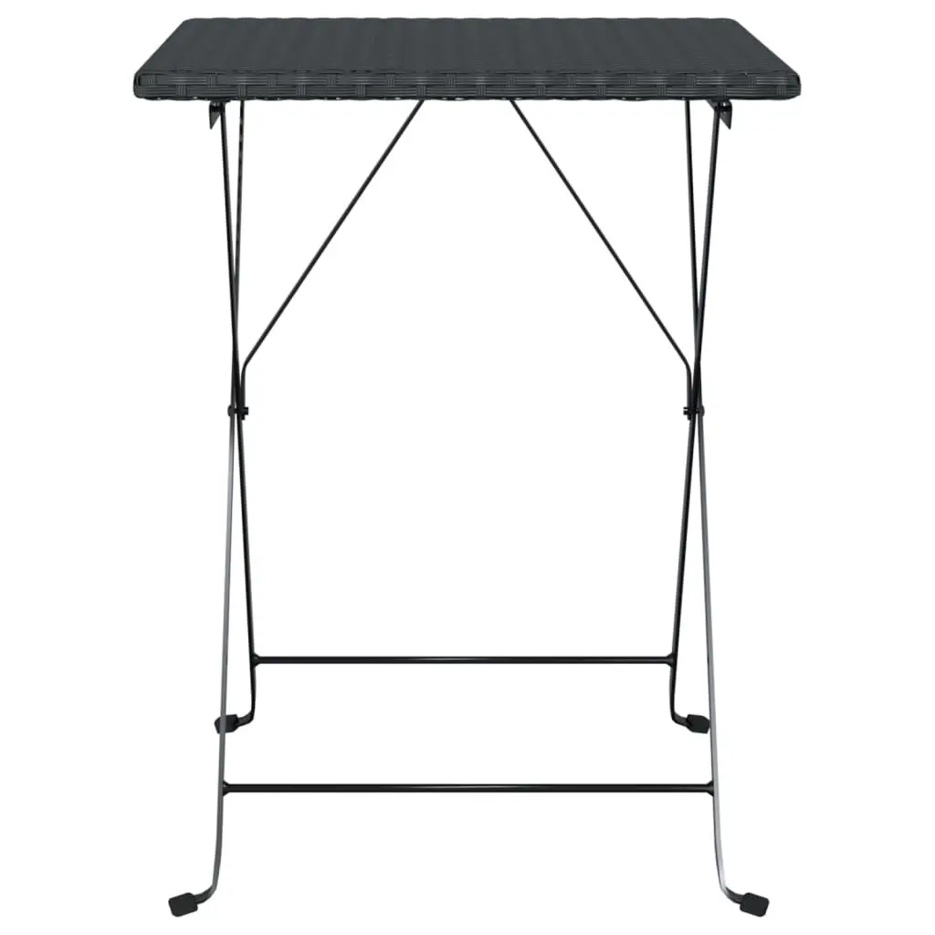 Folding Bistro Table Black 55x54x71cm Garden Patio Outdoor Dining Furniture