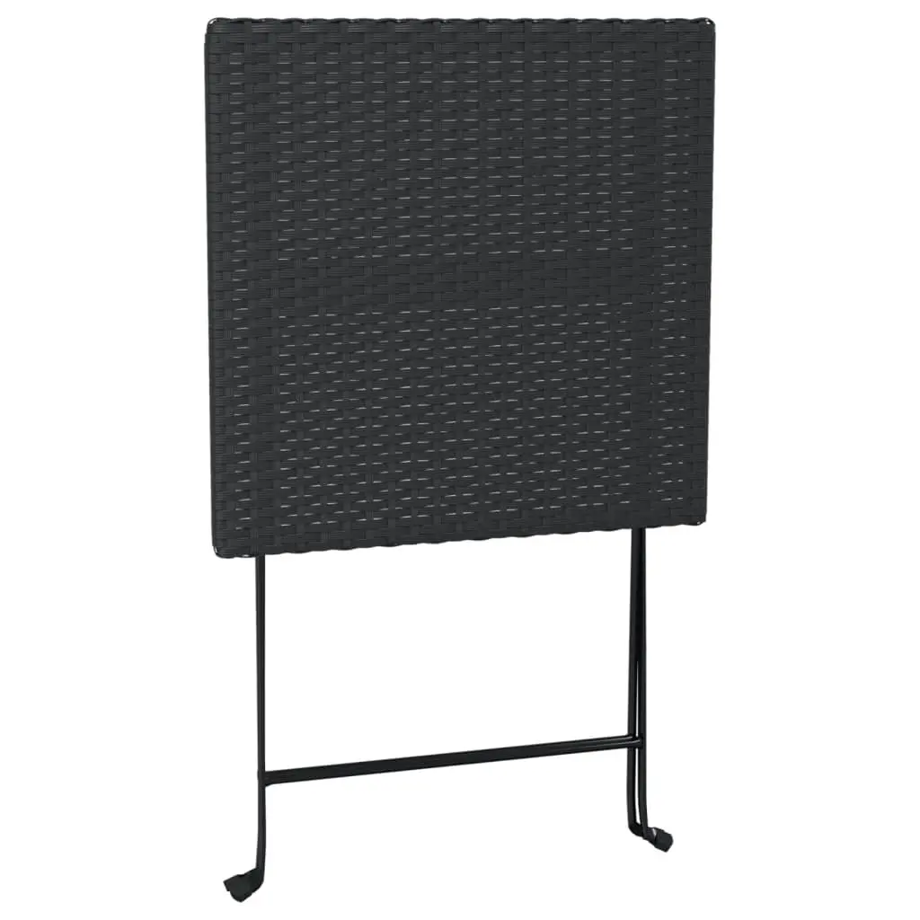 Folding Bistro Table Black 55x54x71cm Garden Patio Outdoor Dining Furniture