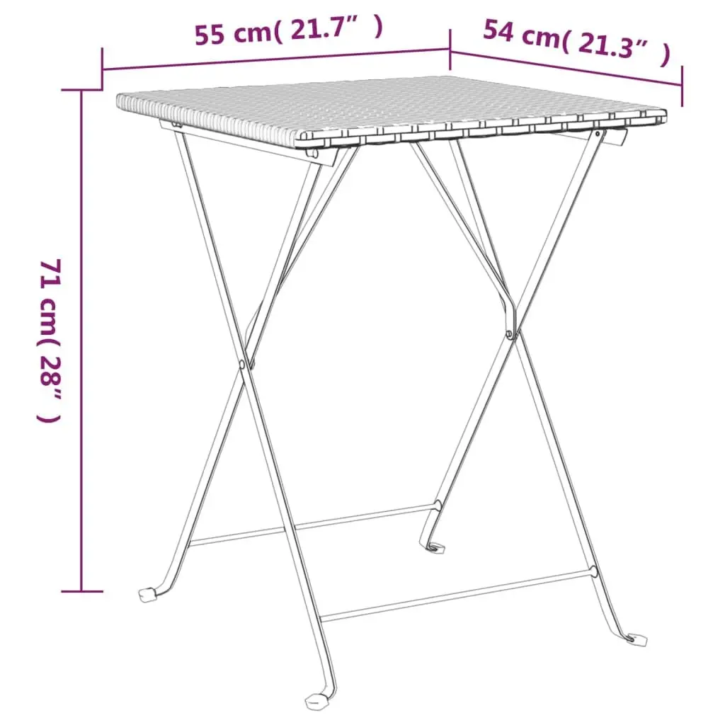 Grey Folding Bistro Table for Outdoor Spaces