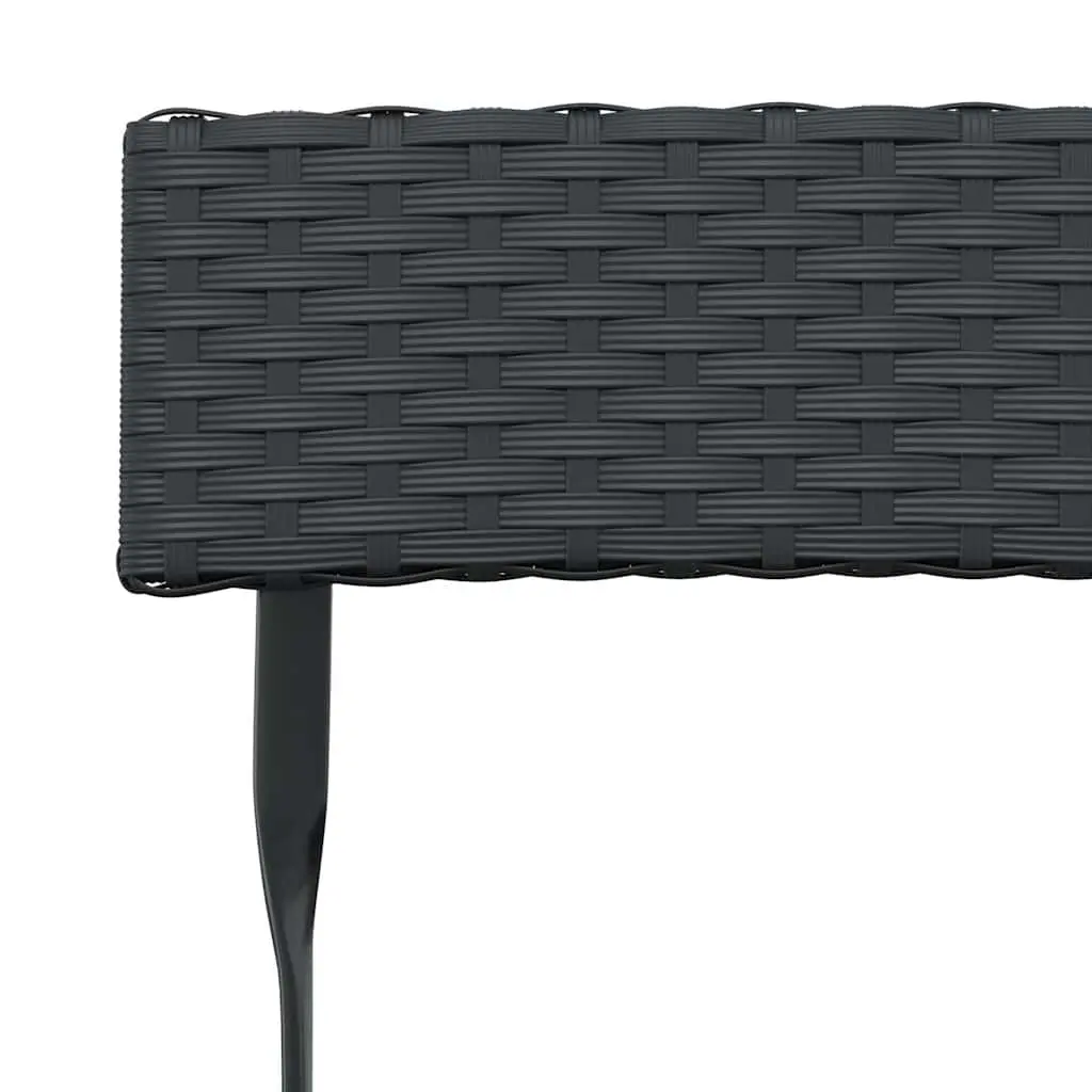 Folding Bistro Chair Outdoor Garden Seating Poly Rattan Steel Frame 2 Piece Set