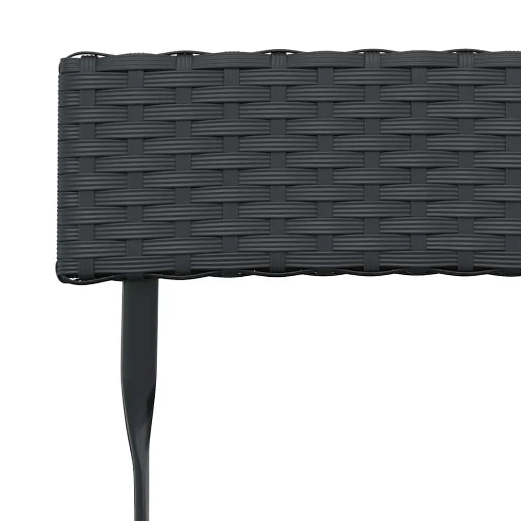 3 Piece Black Folding Bistro Set for Outdoors