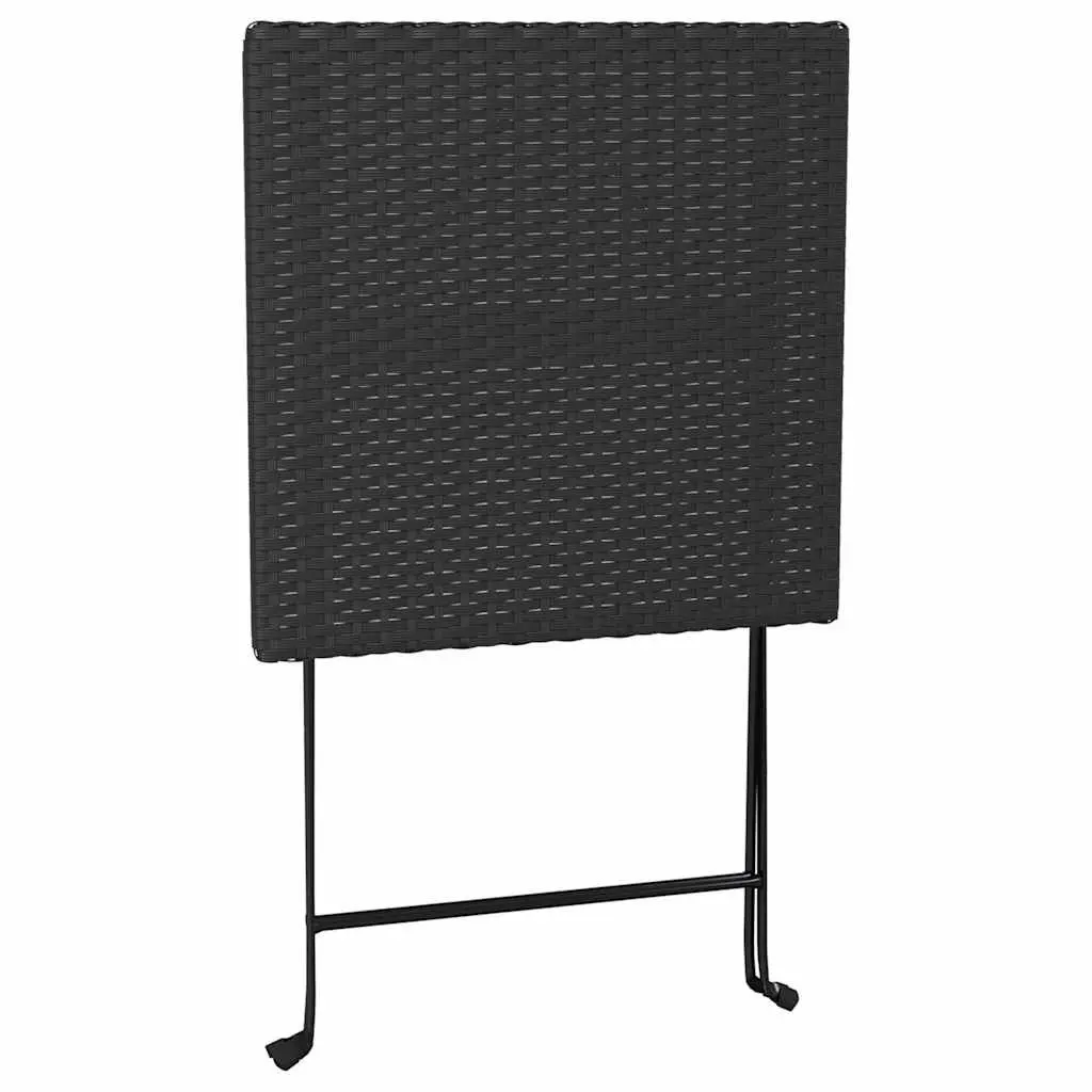 3 Piece Black Folding Bistro Set for Outdoors