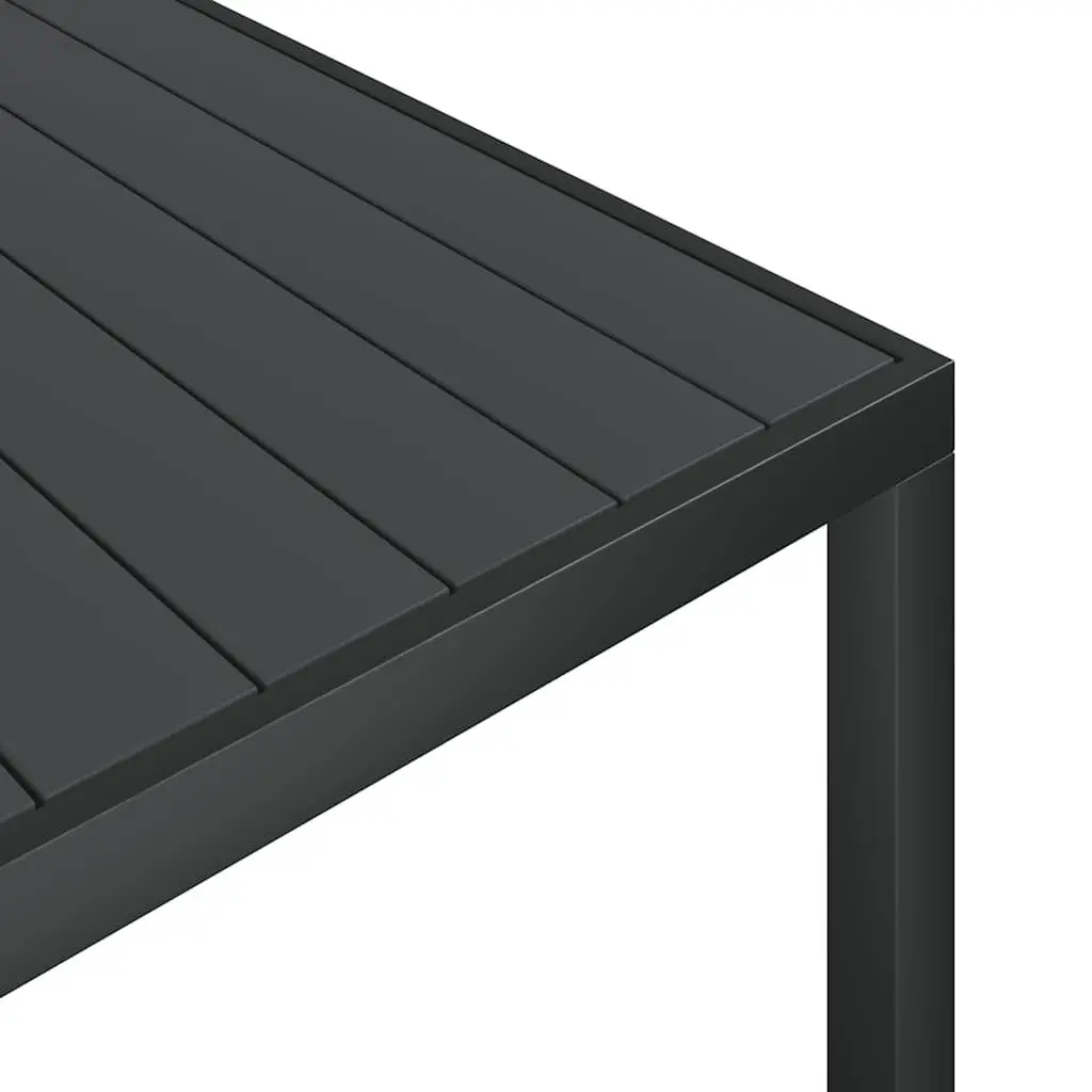 7 Piece Black Garden Dining Set with Foldable Chairs