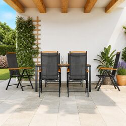 High-Quality 7 Piece Black Garden Dining Set