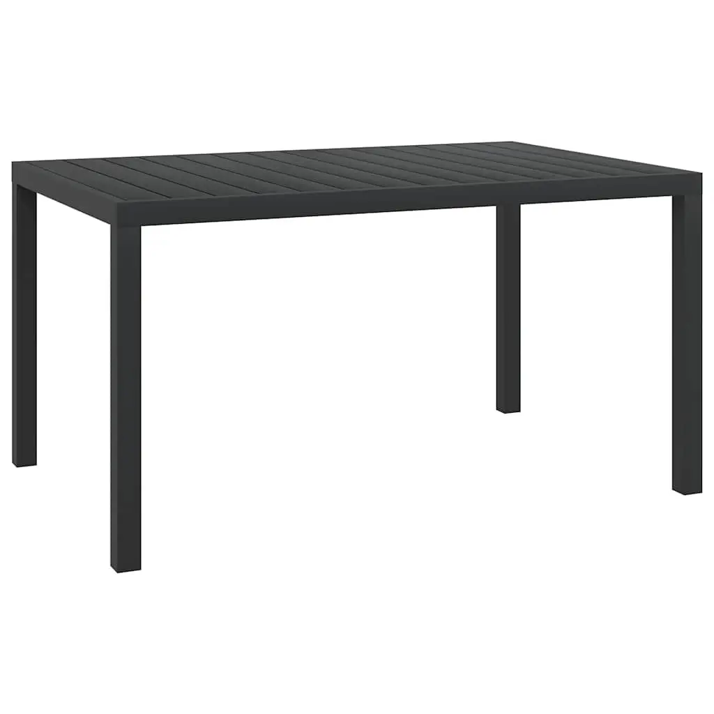7 Piece Black Garden Dining Set with Reclining Chairs