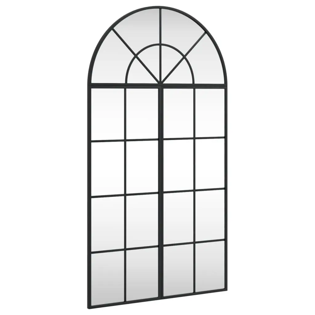 Black Arch Wall Mirror 60x110 cm with Iron Frame