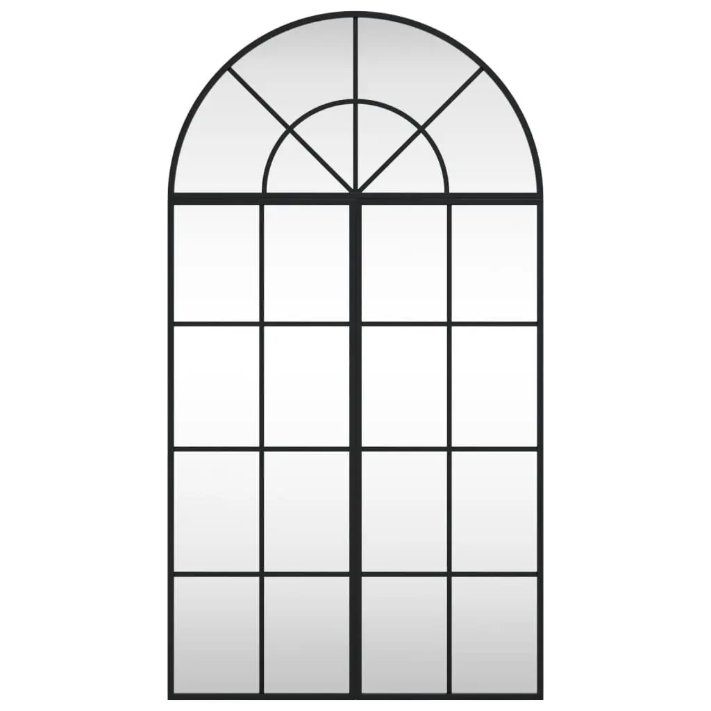 Black Arch Wall Mirror 60x110 cm with Iron Frame