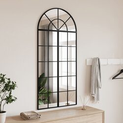 Black Arch Iron Frame Wall Mirror 60x130 cm for Home