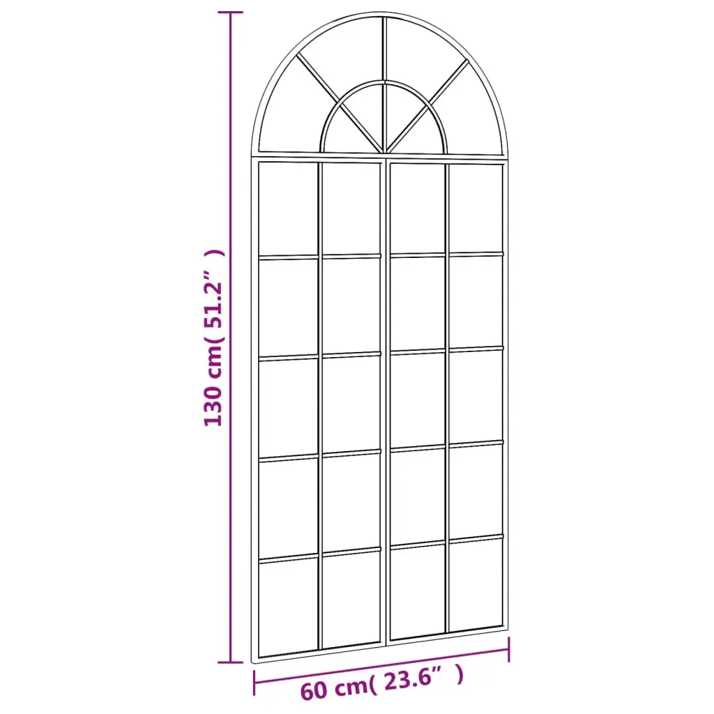 Wall Mirror Iron Frame 60x130 cm Black Minimalist Home Decor